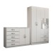 Guarda-Roupa Solteiro Mason 4 Portas 2 Gavetas e Espelho com Cômoda 2 Portas 5 Gavetas Branco - Panorama Móveis