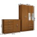 Guarda-Roupa Solteiro Mason 4 Portas 2 Gavetas e Espelho com Cômoda 2 Portas 5 Gavetas Cinamomo - Panorama Móveis