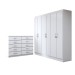 Guarda-Roupa Casal Harper 6 Portas 2 Gavetas com Cômoda 10 Gavetas Branco - Panorama Móveis