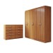 Guarda-Roupa Casal Aiden 6 Portas 2 Gavetas com Cômoda 10 Gavetas Cinamomo - Panorama Móveis