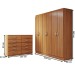 Guarda-Roupa Casal Aiden 6 Portas 2 Gavetas com Cômoda 10 Gavetas Cinamomo - Panorama Móveis