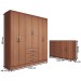 Guarda-Roupa Casal Carter 6 Portas 3 Gavetas com Cômoda 2 Portas 5 Gavetas Cinamomo - Panorama Móveis