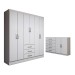 Guarda-Roupa Casal Carter 6 Portas 3 Gavetas com Cômoda 2 Portas 5 Gavetas Branco - Panorama Móveis