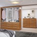 Guarda-Roupa Casal Ava 6 Portas 9 Gavetas e Espelho com Cômoda 10 Gavetas Cinamomo - Panorama Móveis