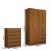 Guarda-Roupa Solteiro Lucy 4 Portas 2 Gavetas com Cômoda 5 Gavetas Cinamomo - Panorama Móveis