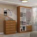 Guarda-Roupa Solteiro Lucy 4 Portas 2 Gavetas com Cômoda 5 Gavetas Cinamomo - Panorama Móveis