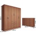 Guarda-Roupa Casal Sky 6 Portas 3 Gavetas com Cômoda 10 Gavetas Cinamomo - Panorama Móveis
