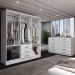 Guarda-Roupa Casal Lydia 6 Portas 3 Gavetas com Cômoda 10 Gavetas Branco - Panorama Móveis