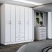 Guarda-Roupa Casal Caleb 6 Portas 2 Gavetas com Cômoda 5 Gavetas Branco - Panorama Móveis