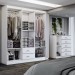 Guarda-Roupa Casal Adam 6 Portas 2 Gavetas e Espelho com Cômoda 1 Porta 5 Gavetas Branco - Panorama Móveis