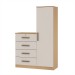 Cômoda Aurora 4 Gavetas 1 Porta Freijo/White Laca - Genialflex