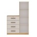 Cômoda Aurora 4 Gavetas 1 Porta Freijo/White Laca - Genialflex