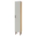 Paneleiro 1 Porta 3 Prateleiras Freijo/White Laca Brilho - Genialflex