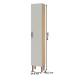 Paneleiro 1 Porta 3 Prateleiras Freijo/White Laca Brilho - Genialflex