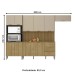 Cozinha Completa Glam 10 Portas 3 Gavetas Ripado 3d Freijo/Vanilla -  Kits Paraná