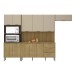 Cozinha Completa Glam 10 Portas 3 Gavetas Ripado 3d Freijo/Vanilla -  Kits Paraná