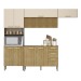 Cozinha Compacta Urbane 12 Portas 2 Gavetas Ripado 3d Freijo/Vanilla - Kits Paraná