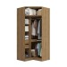 Modulo Guarda-Roupa de Canto Adapt 2 Gavetas 5 Prateleiras Nogueira - Kappesberg