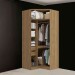Modulo Guarda-Roupa de Canto Adapt 2 Gavetas 5 Prateleiras Nogueira - Kappesberg