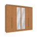 Guarda-Roupa Casal Cb02 6 Portas 6 Gavetas com Espelho Canela - Kappesberg