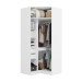 Guarda-Roupa Solteiro Modulado N531 2 Portas 2 Gavetas Branco/Nogueira - Kappesberg