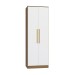 Guarda-Roupa Solteiro N535 2 Portas 2 Gavetas Nogueira/Branco - Kappesberg
