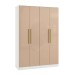 Guarda-Roupa Solteiro N536 4 Portas 2 Gavetas Branco/Macadâmia - Kappesberg