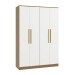 Guarda-Roupa Solteiro N536 4 Portas 2 Gavetas Nogueira/Branco - Kappesberg