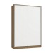 Guarda-Roupa Solteiro N537 2 Portas 2 Gavetas Nogueira/Branco - Kappesberg