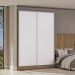 Guarda-Roupa Solteiro N537 2 Portas 2 Gavetas Nogueira/Branco - Kappesberg