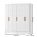 Guarda-Roupa Casal Gliese 6 Portas 2 Gavetas Branco Neve - Mx Móveis
