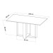 Mesa de Jantar 6 Lugares Aspen com Vidro Mel/Off White/Marfim - Viero Móveis