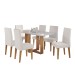 Mesa de Jantar 6 Lugares Aspen com Vidro Mel/Off White/Marfim - Viero Móveis