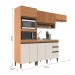 Cozinha Compacta Cecilia 7 Portas 3 Gavetas Ripado Freijó/Off White - Jcarvalho