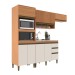Cozinha Compacta Cecilia 7 Portas 3 Gavetas Ripado Freijó/Off White - Jcarvalho