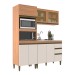 Cozinha Compacta Cecilia 7 Portas 3 Gavetas com Vidro Freijó/Off White - Jcarvalho