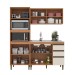 Cozinha Compacta Cecilia 7 Portas 3 Gavetas com Vidro Freijó/Off White - Jcarvalho