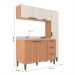 Cozinha Compacta Bia 6 Portas 3 Gavetas Freijó/Off White - Jcarvalho