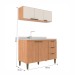 Cozinha Compacta Bia 5 Portas 3 Gavetas Freijó/Off White - Jcarvalho