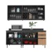 Cozinha Compacta Azaleia 8 Portas e 3 Gavetas com Divisor de Talheres Mármore Lunar/Freijó - Tecnomobili