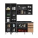 Cozinha Compacta Margarida 8 Portas e 3 Gavetas com Divisor de Talheres Mármore Lunar/Freijó - Tecnomobili