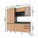 Cozinha Compacta Margarida 8 Portas e 3 Gavetas com Divisor de Talheres Mármore Lunar/Freijó - Tecnomobili