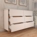 Guarda-Roupa Casal Dubai 6 Portas 4 Gavetas com Cômoda 6 Gavetas 100% Mdf Branco/Olmo - Panorama Móveis