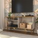 Rack para TV Até 50 Polegadas Retrô 1 Porta 1 Prateleira Cinamomo/Off White - Panorama Móveis
