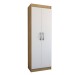 Armário Multiuso França 2 Portas 4 Prateleiras Off White/Nogueira - Panorama Móveis