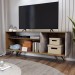 Rack para TV Até 42 Polegadas Seleto 1 Porta Amêndoa/Concreto - Panorama Móveis