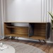 Rack para TV Até 42 Polegadas Seleto 1 Porta Amêndoa/Mármore Lunar - Panorama Móveis