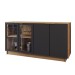 Balcão Buffet Spazio 4 Portas com Vidro Preto Fosco - Panorama Móveis
