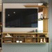 Painel para TV Até 60 Polegadas Sergipe 2 Portas com Espelho e Ripado Nature/Off White - Panorama Móveis