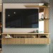 Painel para TV Até 60 Polegadas Sergipe 2 Portas com Espelho e Ripado Carvalho/Off White - Panorama Móveis